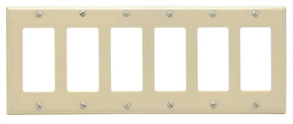 Deco 6 Gang Wall Plate Ivory 1