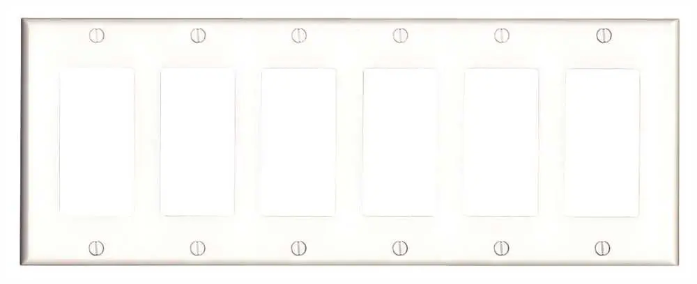 Deco 6 Gang Wall Plate White 1