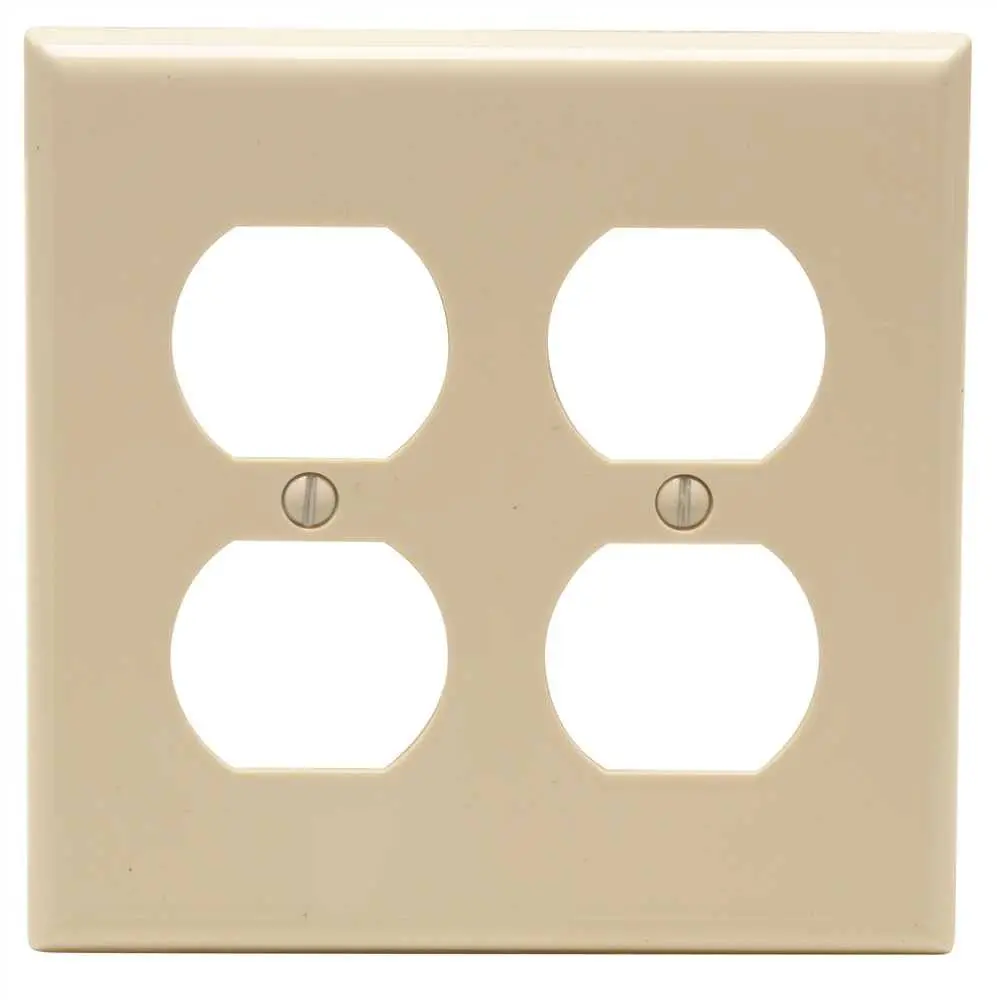 Receptacle Wallplate 2 Gang Almond 1