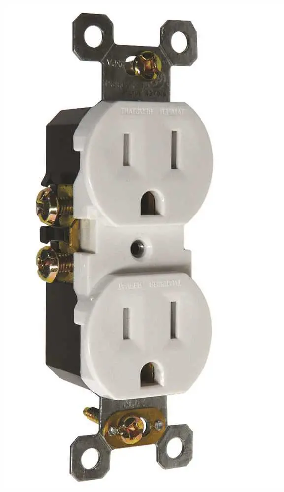 Preferred Industries&Trade; Tamperproof Receptacle, 15 Amps, 125 Vac, White 1
