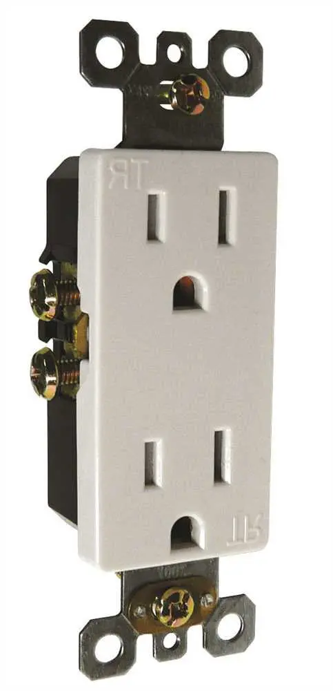 Preferred Industries&Trade; Decorator Tamper Resistant Duplex Receptacle, 15 Amps, 125 Vac, White 1