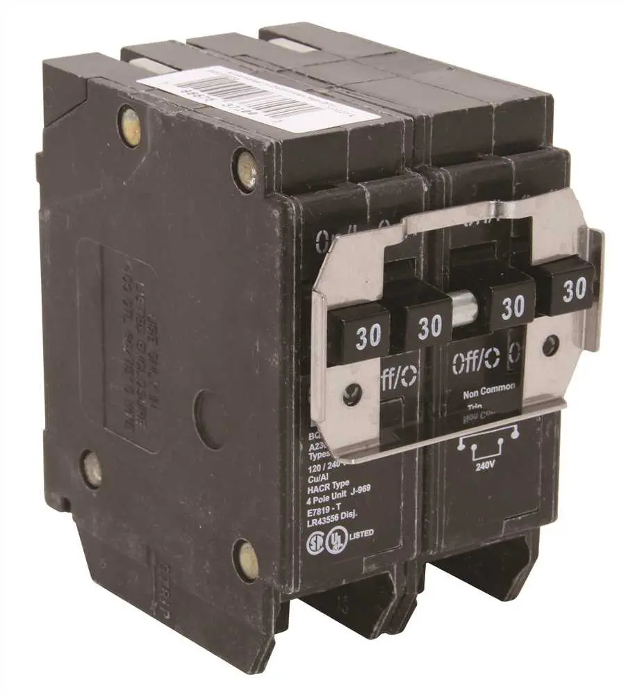 Bq Quad Breaker Two 2 Pole 30 Amp Independent Trip 1