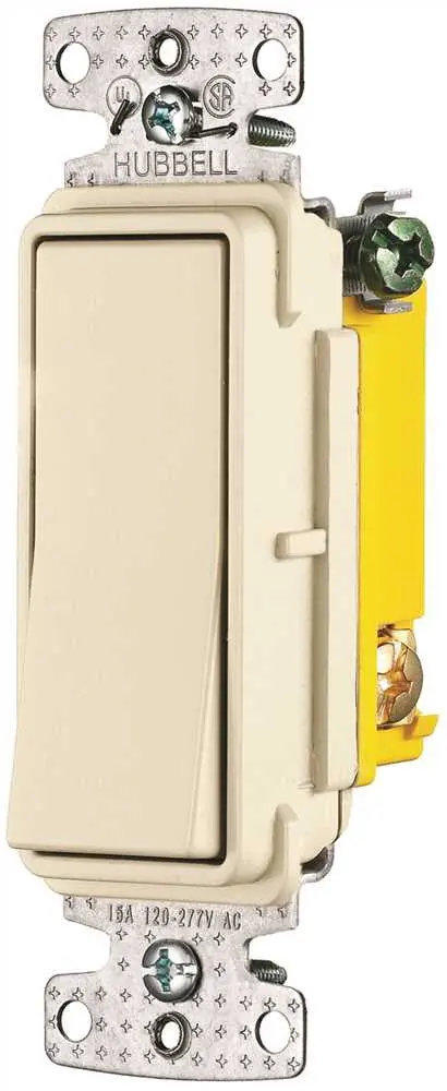 Rocker Switch Single Pole 15 Amp 120 To 277 Volts Almond 1