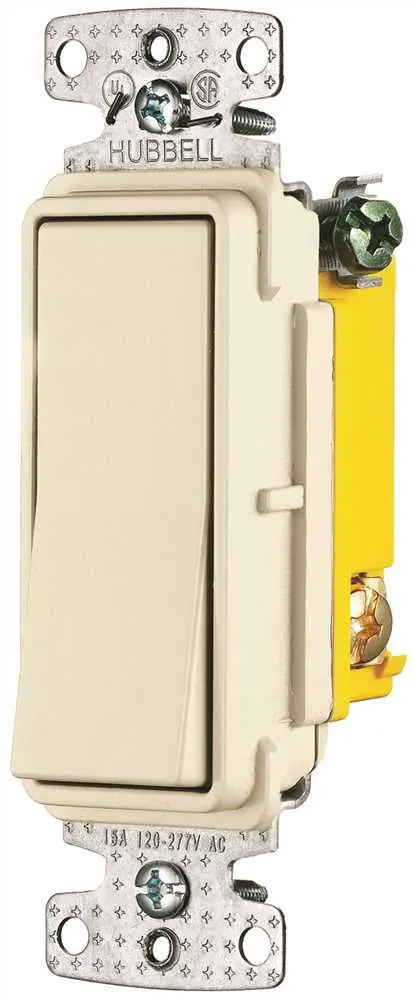 Rocker Switch 3 Way 15 Amp 120 To 277 Volts Almond 1