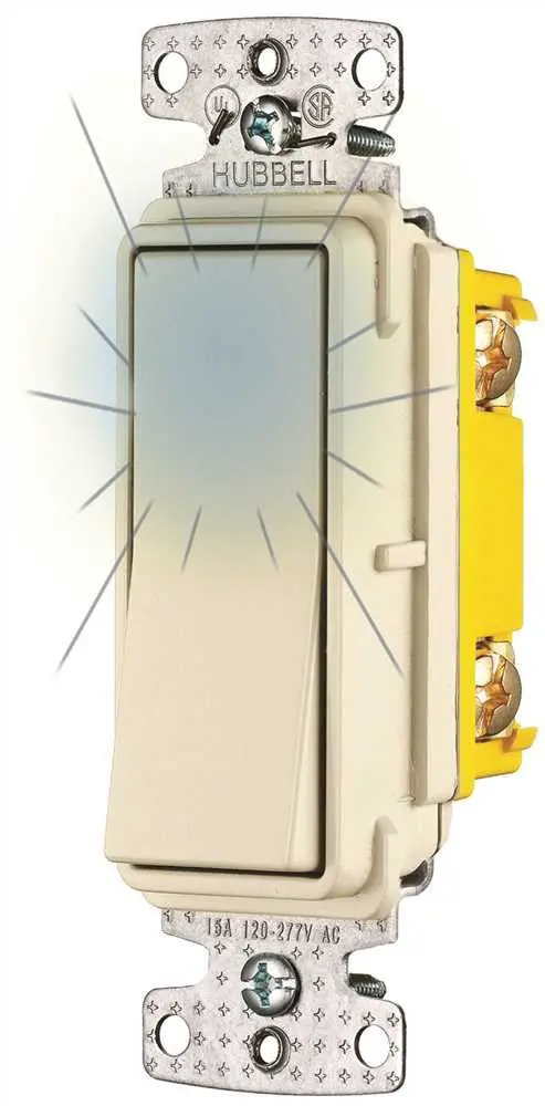 Rocker Switch 3 Way 15A 120V Illuminated Almond 1
