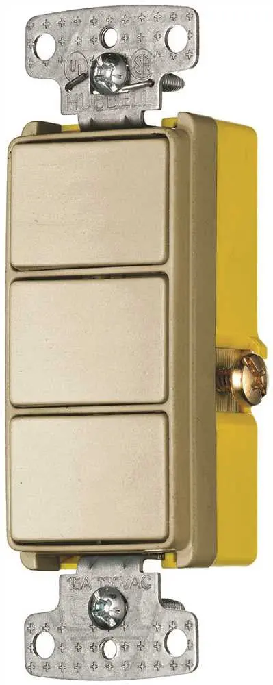 Rocker Single Pole Combo 3 X 15A Switch Ivory 1