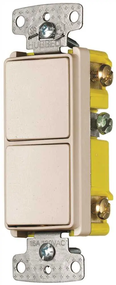 Rocker Single Pole Combo 2 X 15 Amp Switch Almond 1