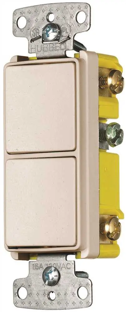 Rocker 3 Way Switch 15 Amp Almond 1