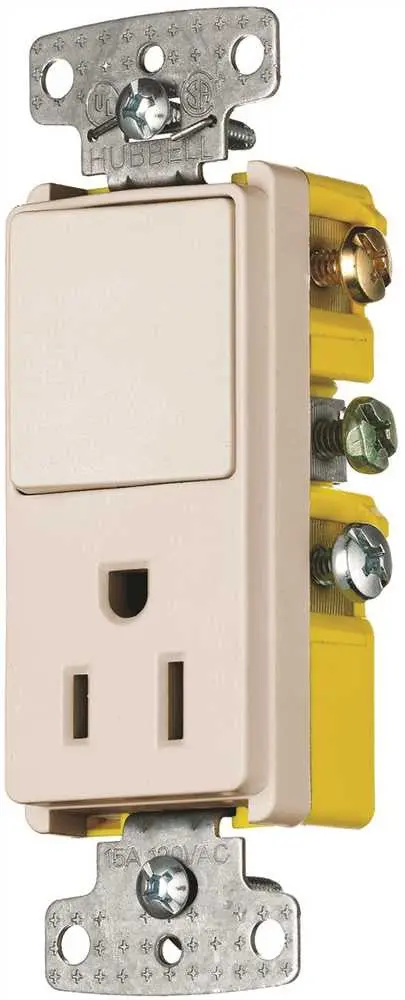 Rocker Combo Switch And Receptacle 15A Almond 1