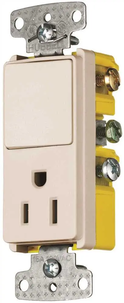Rocker Combo 3 Way Switch And Receptacle Almond 1