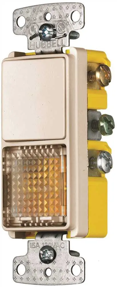 Rocker 3 Way Switch Illuminated Almond 1
