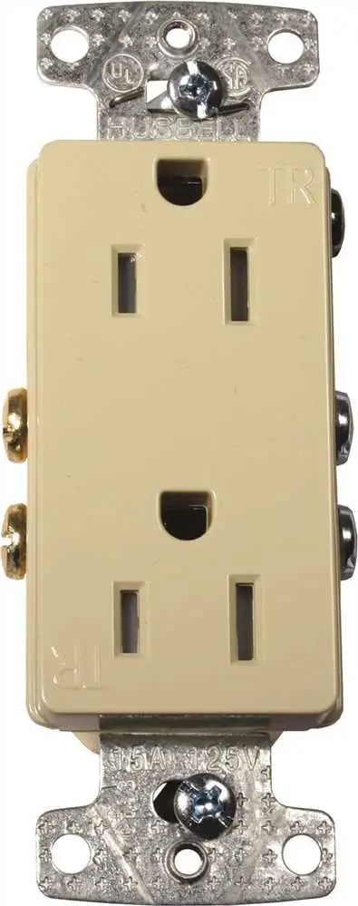 Decorator Receptacle Tamper Proof Self-Grounding 15 Amps White 1