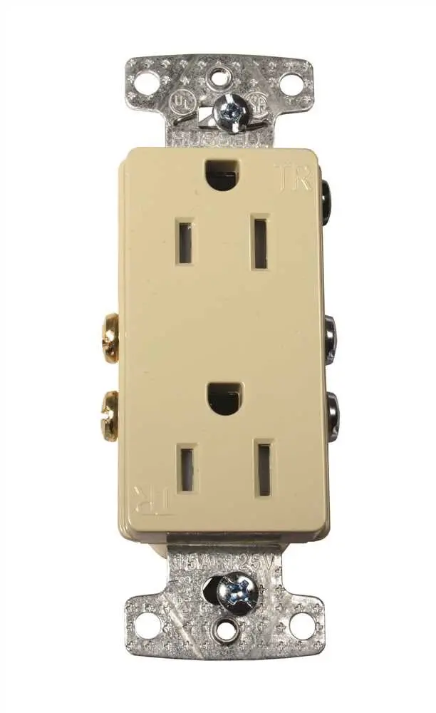 Decorator Receptacle  15A Ivory 1