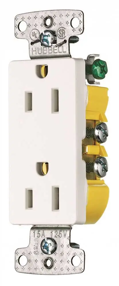 Decorator Receptacle Self Grounding 15 Amps White 1