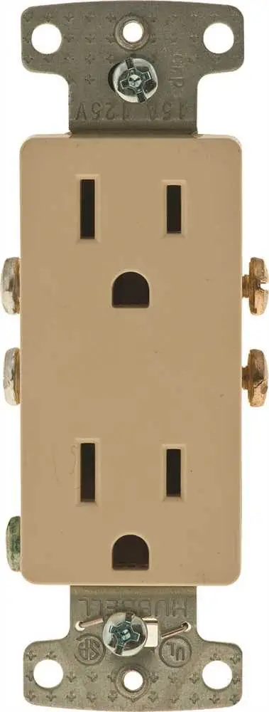 Decorator Receptacle Self Grounding 15 Amps Ivory 1