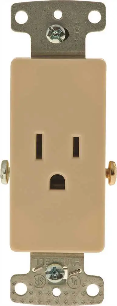 Decorator Receptacle Single Self Grounding 15A Ivory 1