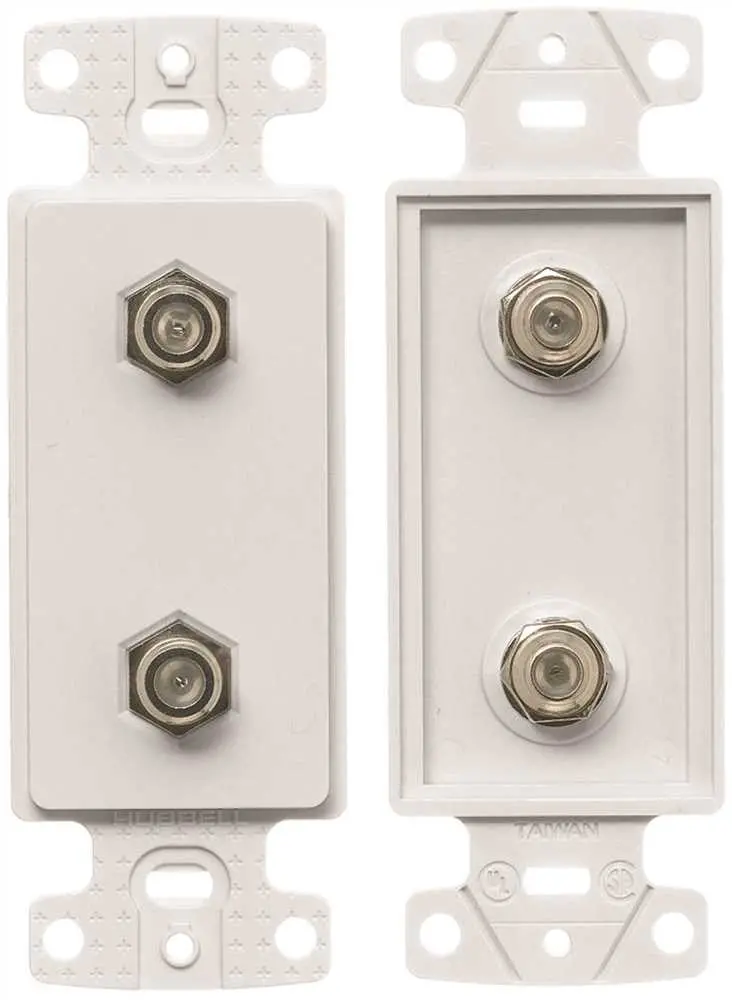 Netselect Plate Frame Decorator With 2 F-Type Coax Connectors Single Gang White 1