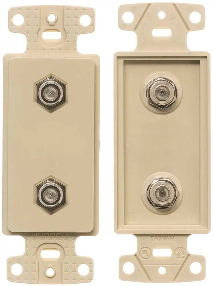 Netselect Plate Frame Decorator With 2 F-Type Coax Connectors Single Gang Ivory 1
