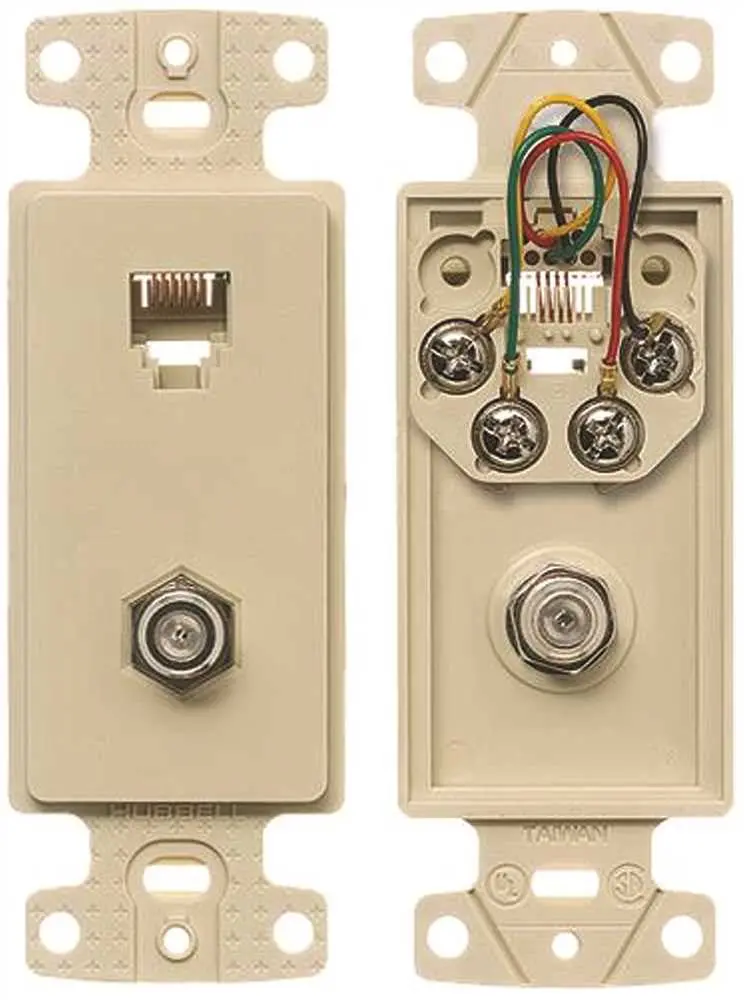 Plate Frame With F Type Coupler 6 Position 4 Conductor Screw Ivory 1