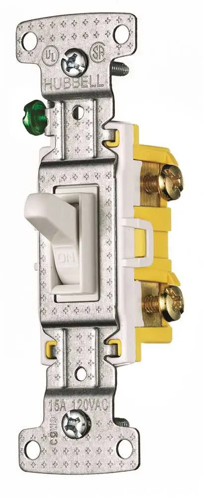 Toggle Switch Single Pole 15A 120V White 1
