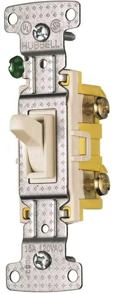 Toggle Switch Single Pole 15A 120V Almond 1