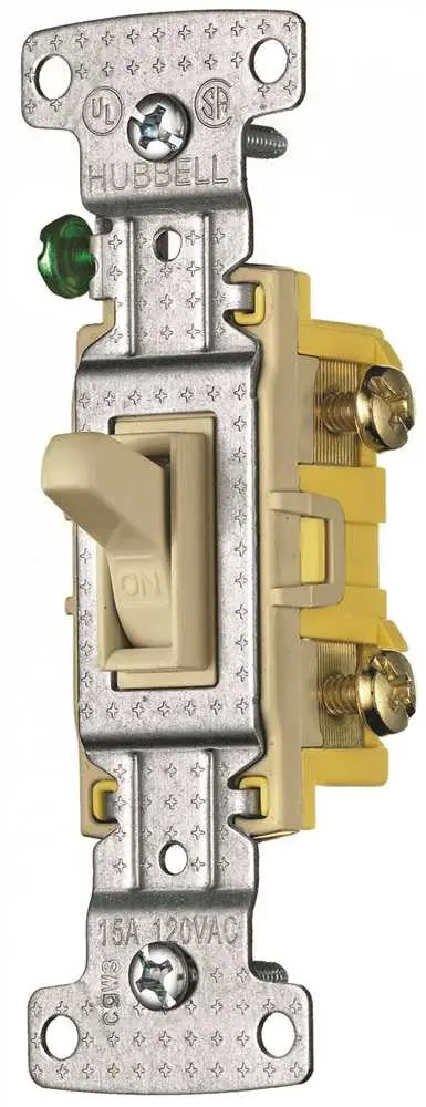 Toggle Switch Single Pole Illuminated 15A Ivory 1