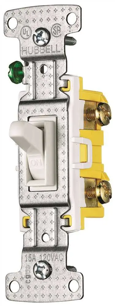 Toggle Switch 4 Way Self Grounding 15A 120V White 1
