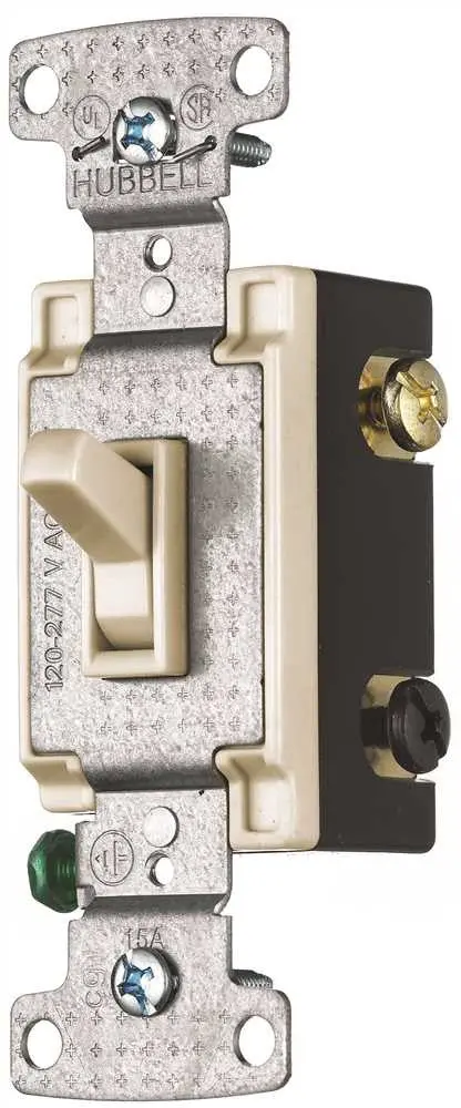 Toggle Switch 4 Way Self Grounding 15A 120V Almond 1