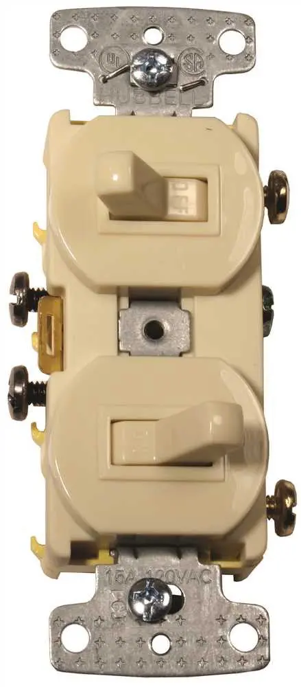 Switch Combo 2 Gang 15 Amp Ivory 1