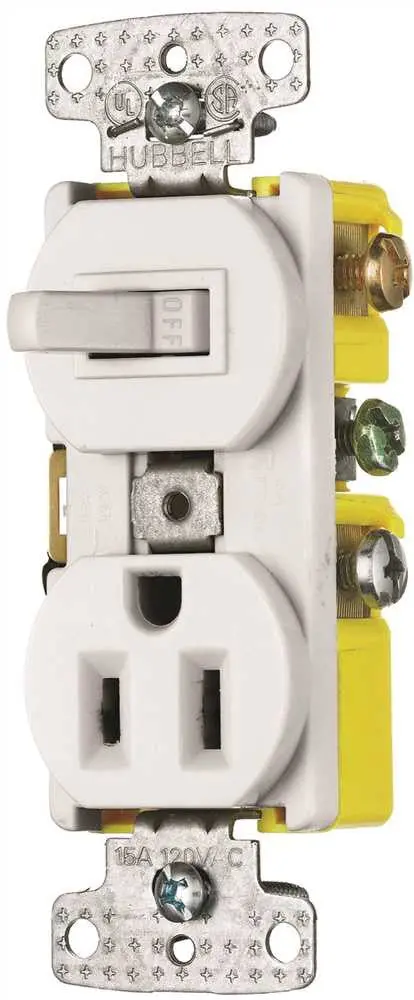 Combo Switch Receptacle 15 Amp 1 Pole White 1