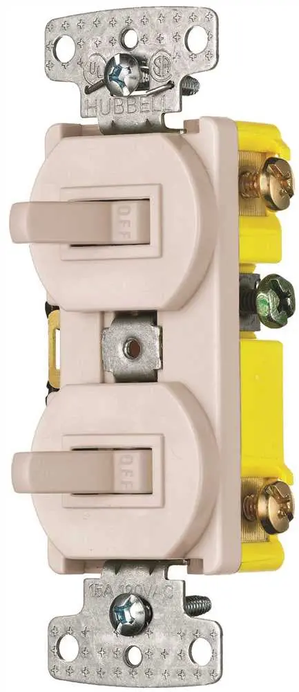 Switch Combo 3Way And Regular Toggle 15 Amp Almond 1