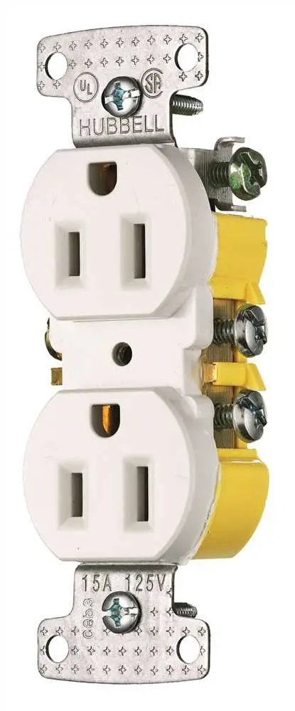 Receptacle Duplex 15A Push Terminal White 1