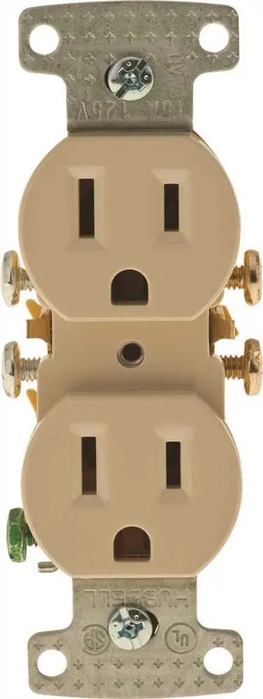 Receptacle Duplex 15A Push Terminal Ivory 1