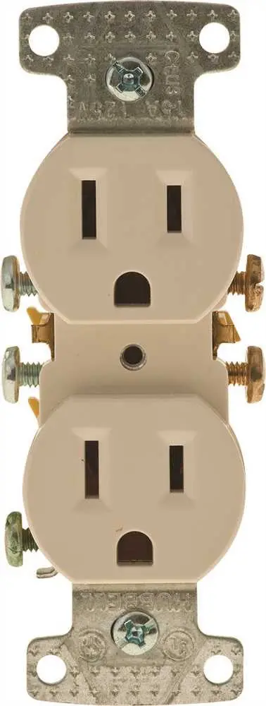 Receptacle Duplex 15A Push Terminal Light Almond 1