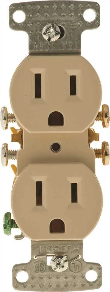 Receptacle Duplex 15A Self Grounding Ivory 1