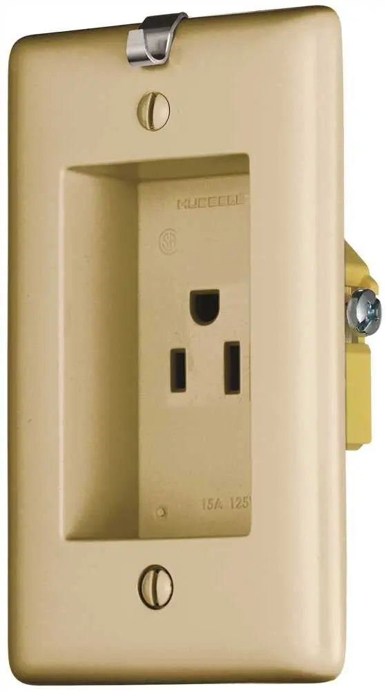 Clock Hanger Recess Receptacle 15Amps 125Volts Ivory 1