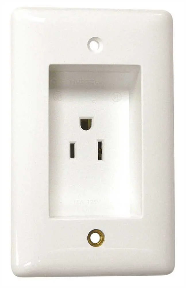 Clock Hanger Recess Receptacle 20 Amps 125 Volts White 1