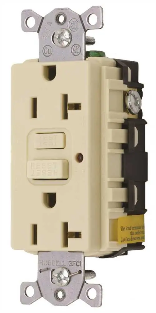 Gfci Duplex Receptacle 20 Amp Light Almond 1