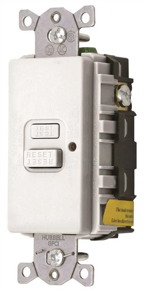 Gfci Faceless Led Receptacle 20 Amp 125 Volt White 1