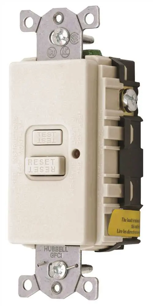Gfci Faceless Led Receptacle 20 Amp 125 Volt Almond 1
