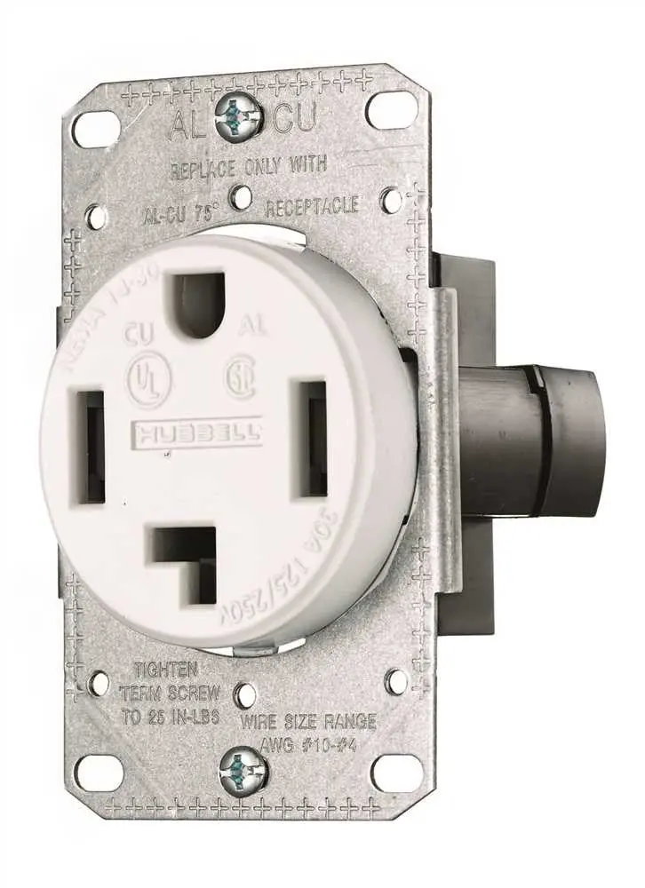 Range And Dryer Receptacle 30 Amp 3 Pole 4 Wire White 1