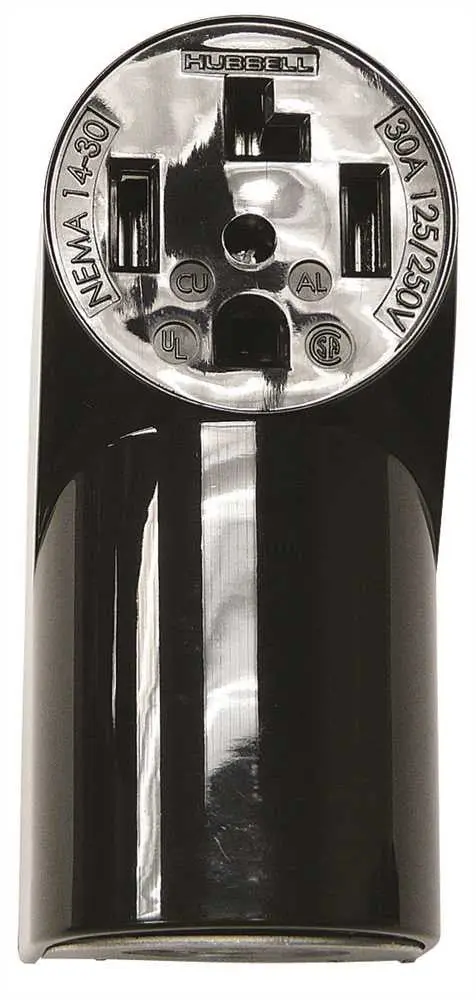 Range And Dryer Receptacle Surface Mount 30 Amps 3 Pole 4 Wire Black 1