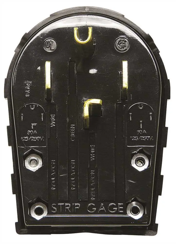 Range And Dryer Plug Sb 30 Or 50 Amp 3 Pole 4 Wire Angle Black 1