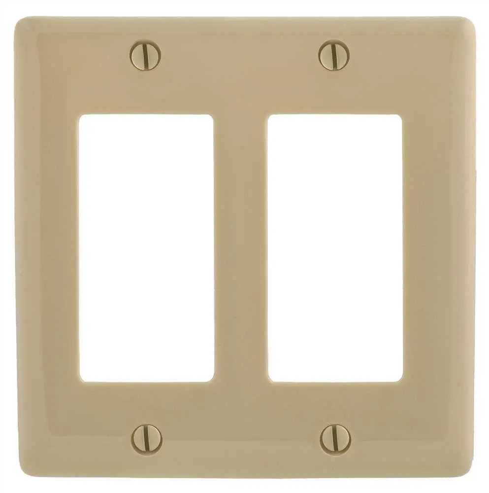 Decorator 2 Gang Wall Plate Ivory 1