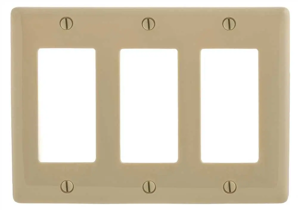 Decorator Wallplate 3-Gang Ivory 1