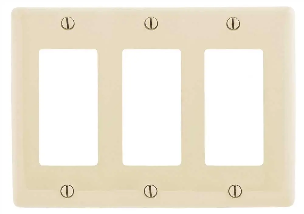 Decorator 3 Gang Wall Plate Almond 1