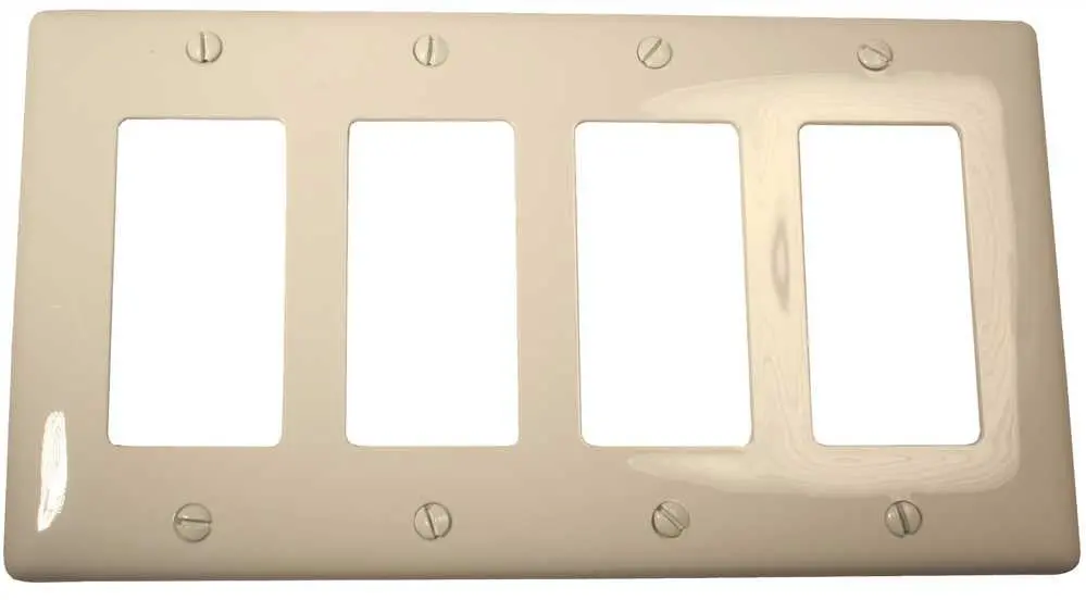 Decorator 4 Gang Wall Plate White 1