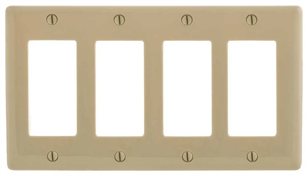 Decorator 4 Gang Wall Plate Ivory 1