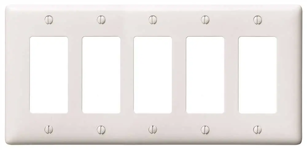 Decorator Wallplate 5-Gang White 1