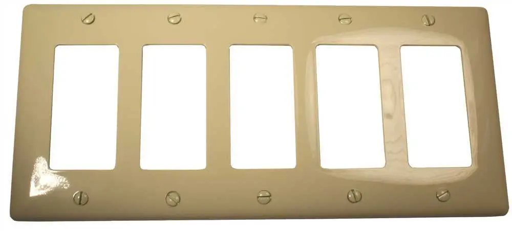 Decorator Wallplate 5-Gang Ivory 1